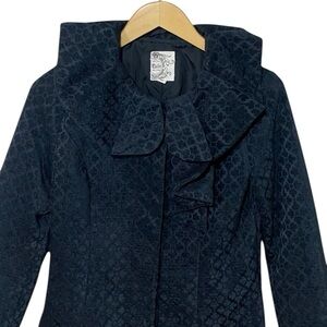 Anthropologie Tulle Black Jacquard Women's Textured Blazer Size Medium